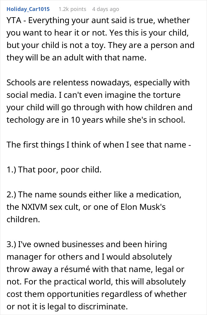 Mom Gets A Reality Check About Her &ldquo;Unique&rdquo; Baby Name After Aunt Bursts Out Laughing