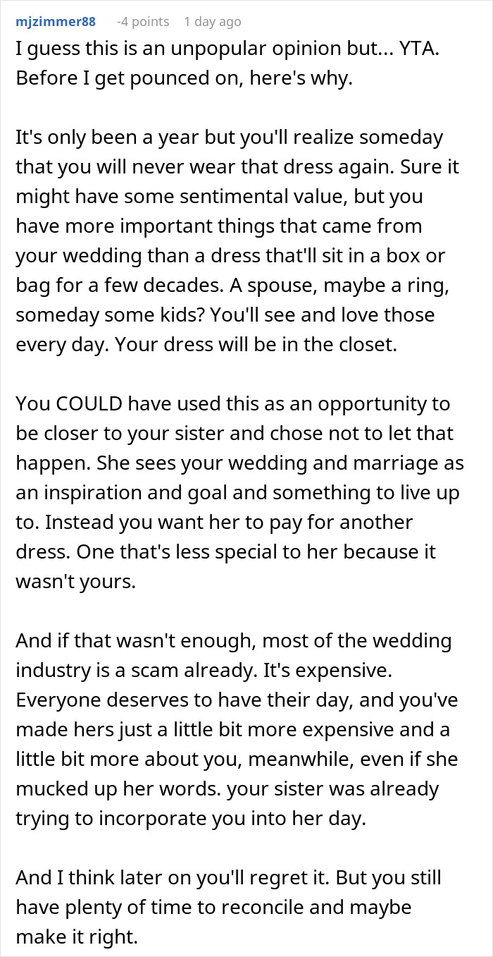 Woman Wants To Ruin Sister&rsquo;s Dress For Her Wedding, Gets Upset When She&rsquo;s Told &lsquo;No&rsquo;