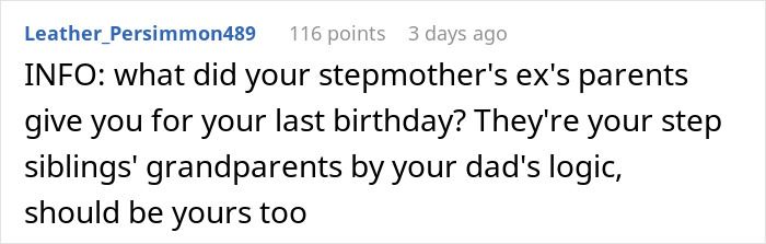 “AITA For Blaming Dad And Stepmom For Stepsiblings Thinking They Would Get Grandkid Inheritance?” “AITA For Blaming Dad And Stepmom For Stepsiblings Thinking They Would Get Grandkid Inheritance?”