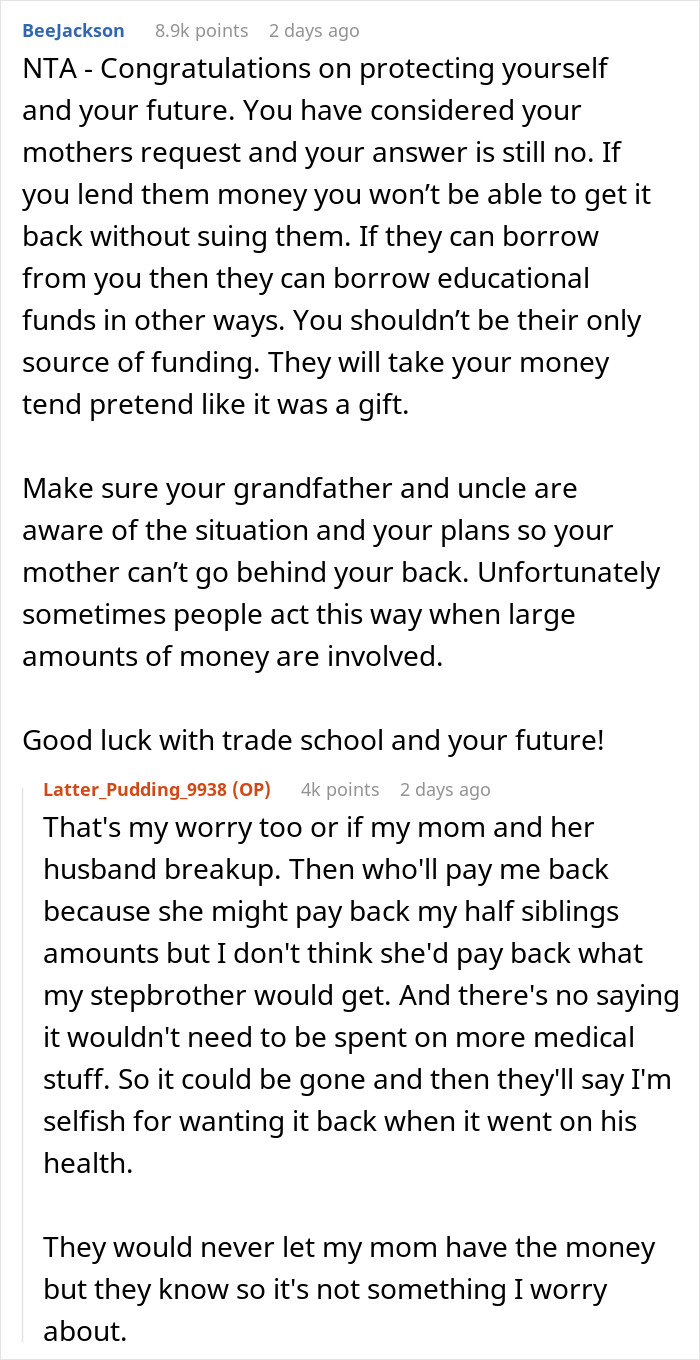 Teen Faces Family’s Guilt Trip Over His Inheritance, Refuses To Share It With “Random Kids” Teen Faces Family’s Guilt Trip Over His Inheritance, Refuses To Share It With “Random Kids”