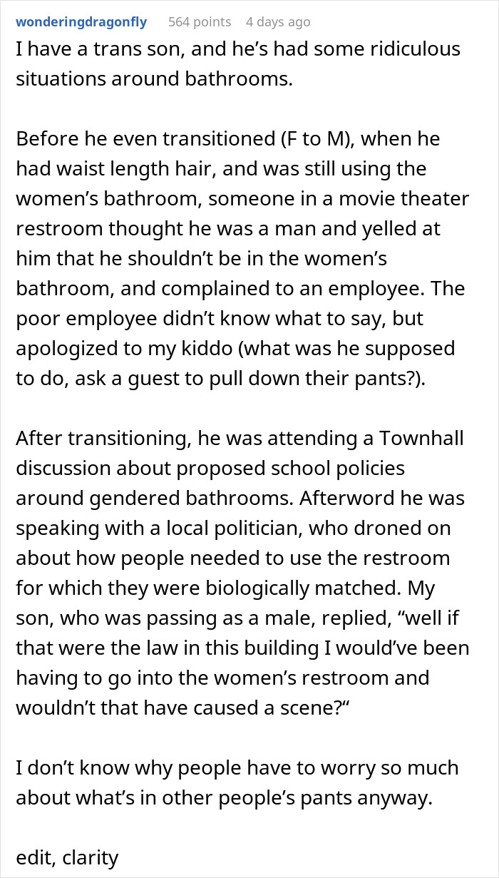 Raging Woman Demands Two-Year-Old &ldquo;Man&rdquo; Be Thrown Out Of Bathroom, Regrets It