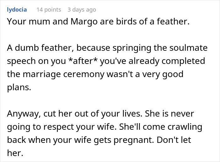 Mom&rsquo;s Last Attempt At Breaking Up Newlyweds Ends In Her Getting Kicked Out Of The Wedding