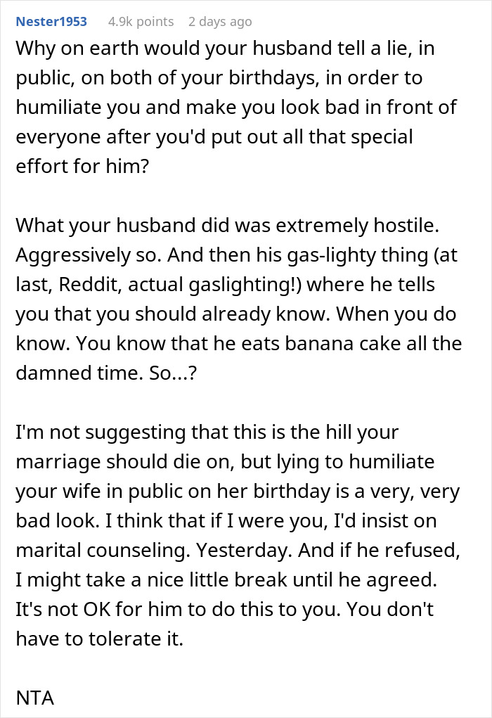Wife Promises She Will Never Bake Again After Husband's Tantrum On His And Her Birthday Wife Promises She Will Never Bake Again After Husband's Tantrum On His And Her Birthday