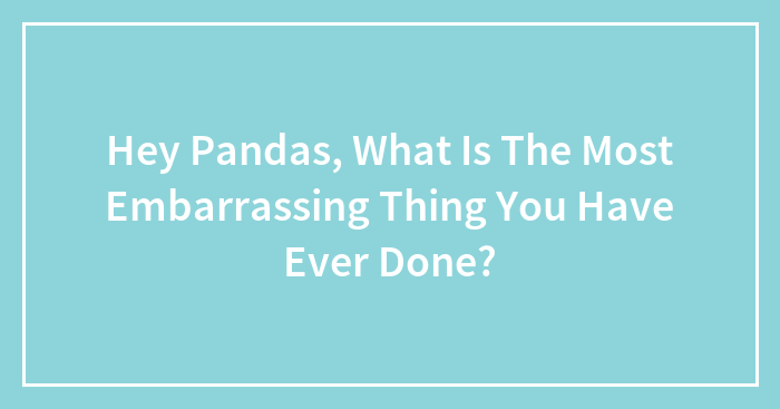 Hey Pandas, What Is The Most Embarrassing Thing You Have Ever Done?