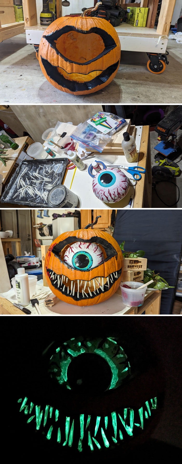 Made A Scary Pumpkin Carving, Apparently Too Scary. The Kids Banned It From The House