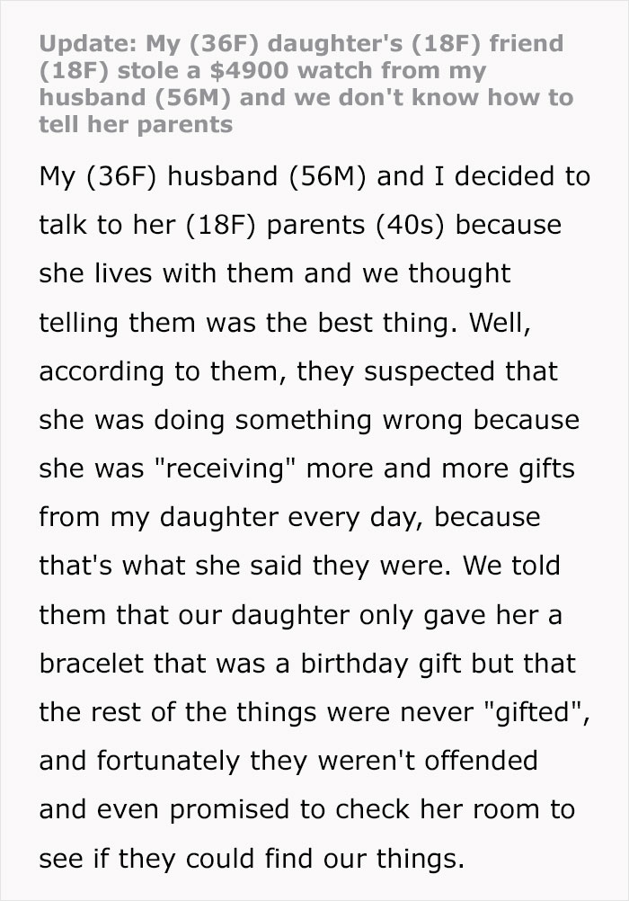 18YO Steals $6K Worth Of Things From Friend's House, Parents Worry About Teen's Future 18YO Steals $6K Worth Of Things From Friend's House, Parents Worry About Teen's Future