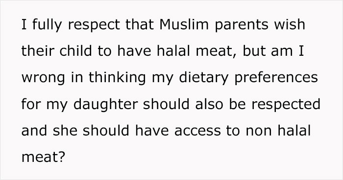 Woman Upset Over Her Daughter’s School Offering Only Halal Meat From Now On, Rants Online Woman Upset Over Her Daughter’s School Offering Only Halal Meat From Now On, Rants Online