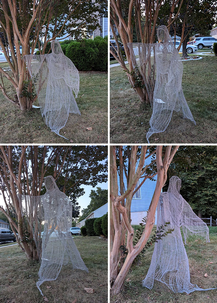 Tried My Hand At A Chicken Wire Ghost This Year