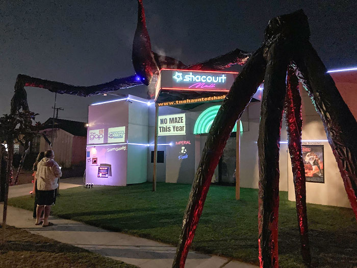 This House Is Decorated Like Starcourt Mall From Stranger Things With A Giant Animatronic Mind Flayer For Halloween