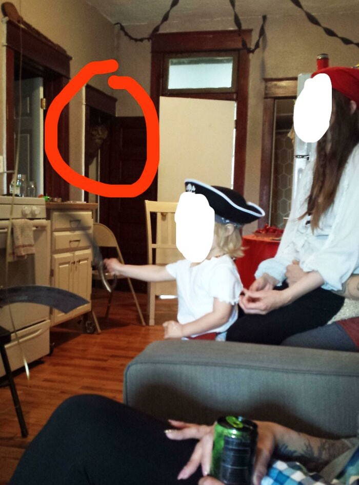 Ghoul Figure Caught At Birthday Party