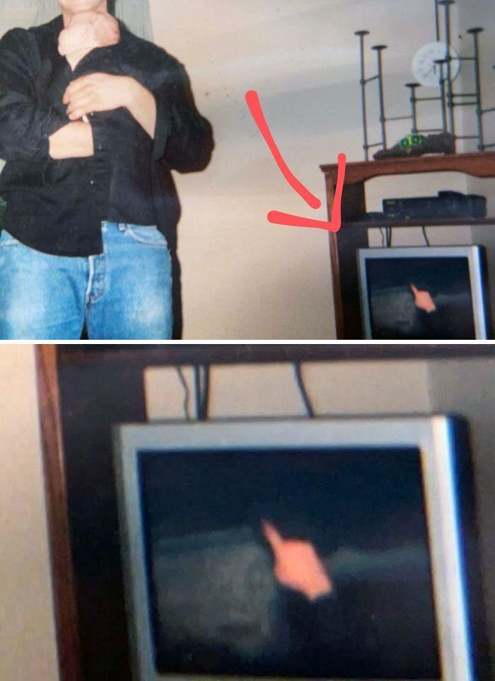 Picture Of My Then Boyfriend Holding Our Daughter On Thanksgiving, 2007. The TV Was Definitely Off. This Picture Scares Me. I Hated Living In This House. I Always Felt Uncomfortable There