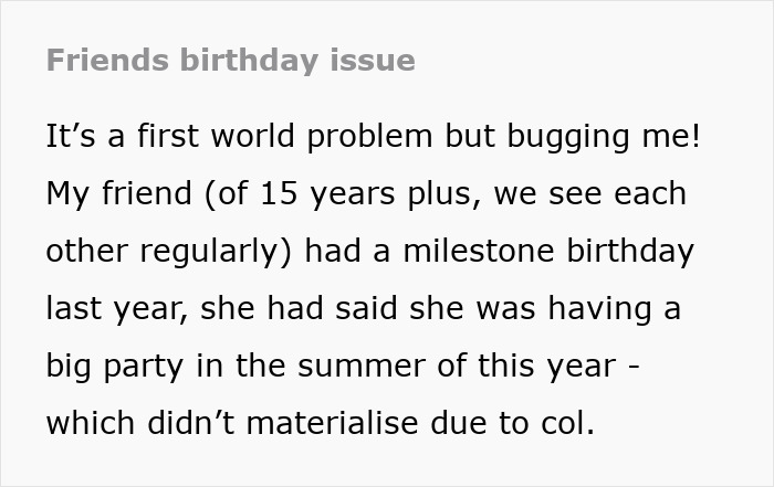 Woman Finds It Strange That Her Bestie Didn't Invite Her To Her B-Day Party, Thinks Of Ending It