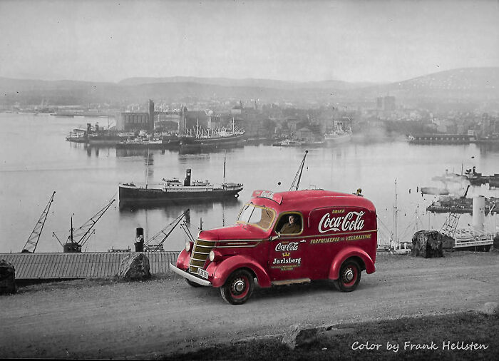 A Coca Cola Delivery Van In Oslo In 1938