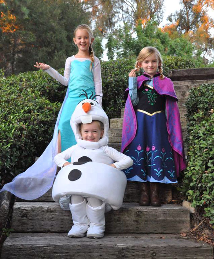 My Girls Wanted To Be Frozen For Halloween, So My Wife Made These