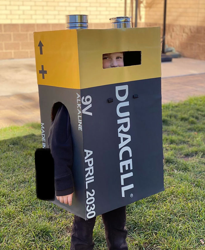 People Liked The Conveyor Belt Costume, Here Is The 9v Battery From Last Year