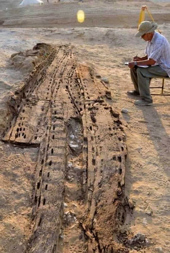 A 5,000-Year-Old Wooden Boat, Believed To Have Been Used By The Pharaohs Of Ancient Egypt, Was Unearthed Near The Saqqara Necropolis