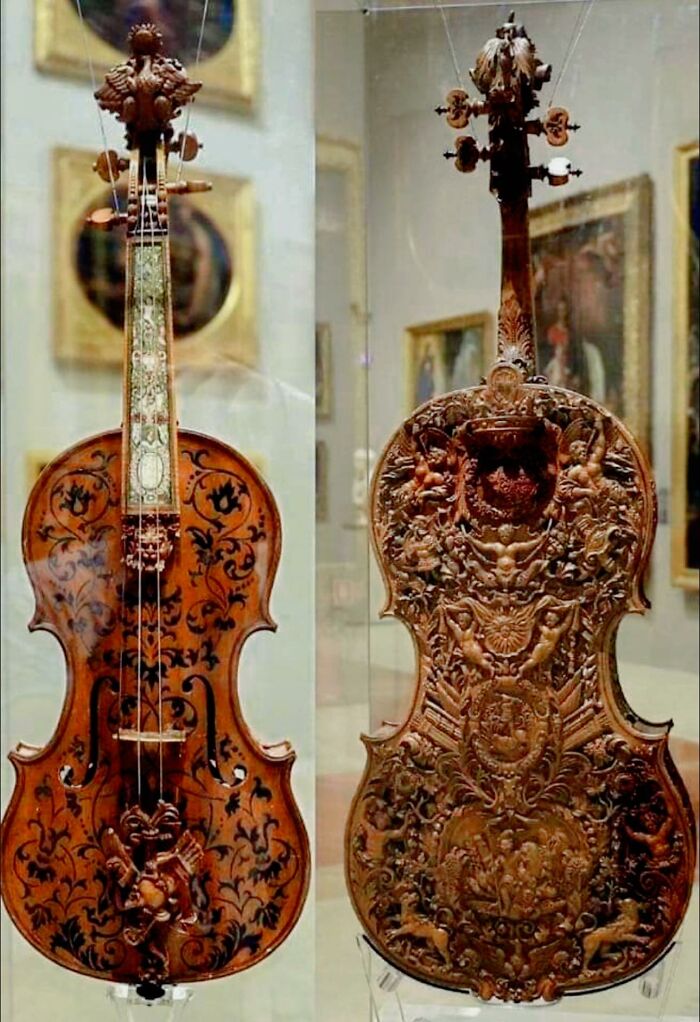 The Intricately Carved Violin By Domenico Galli, Created In 1687