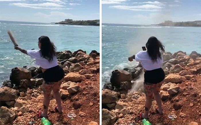 Went To The Ocean To Throw Her Dead Mother’s Ashes Into It And They Blew Back In Her Face. If This Ain’t A Metaphor For 2020 Then I Don’t Know What Is