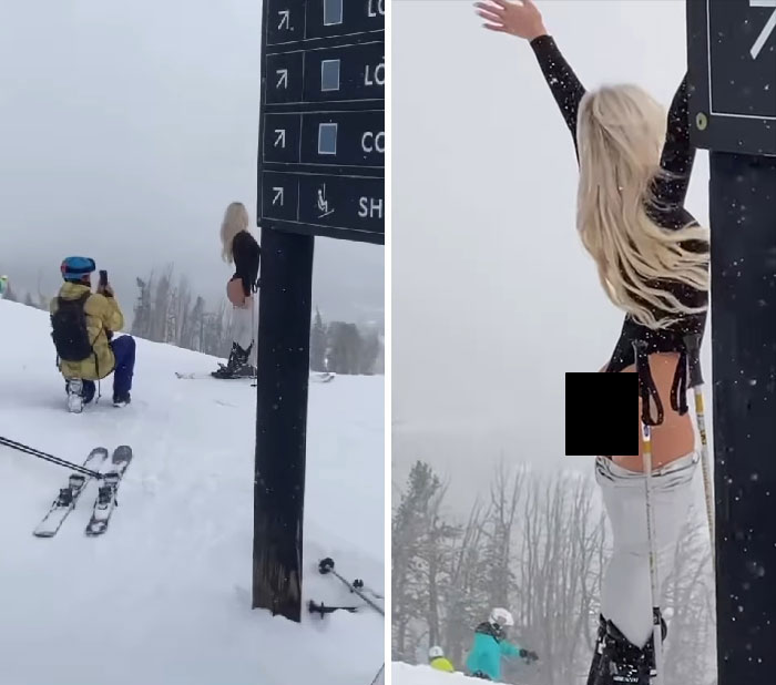 El guardabosques tuvo que ir a pedirle que parara porque había niños alrededor, ya que es una montaña pública.