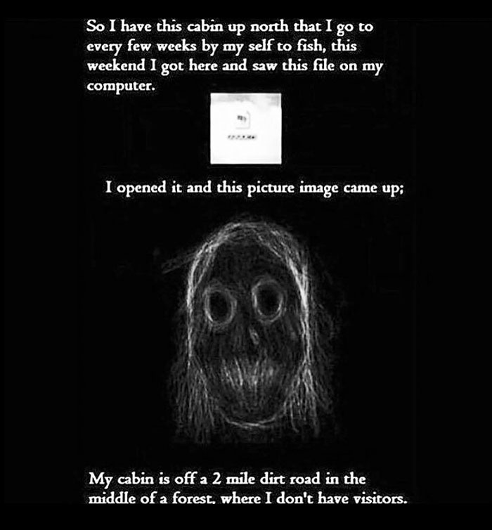 Dark creepy sketch of a distorted face with hollow eyes and mouth, fitting the theme of creepy posts.