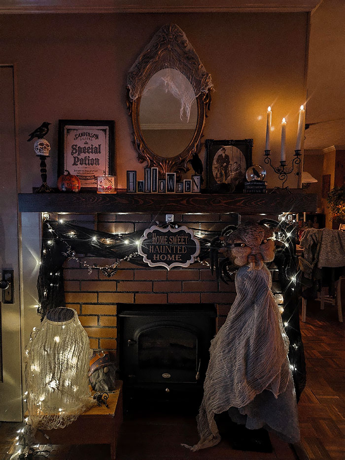 My Favorite Part Of Halloween Is Decorating The Mantel