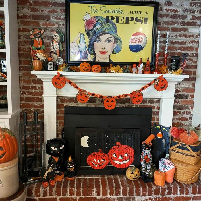 Halloween Decor Is Up And Ready To Go. I Love Having A Mantel And Hearth To Decorate