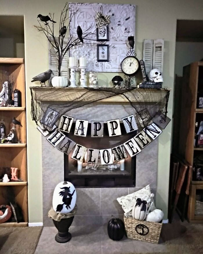 Sharing My Halloween Mantle