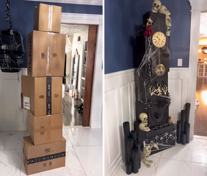 Cardboard Boxes And Dollar Store. Cost About $23.00