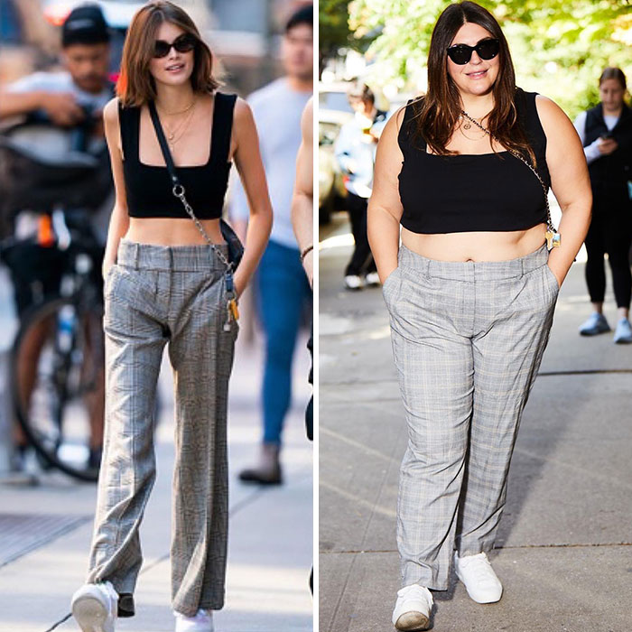 Katie Sturino's Recreation Of Kaia Gerber's Look