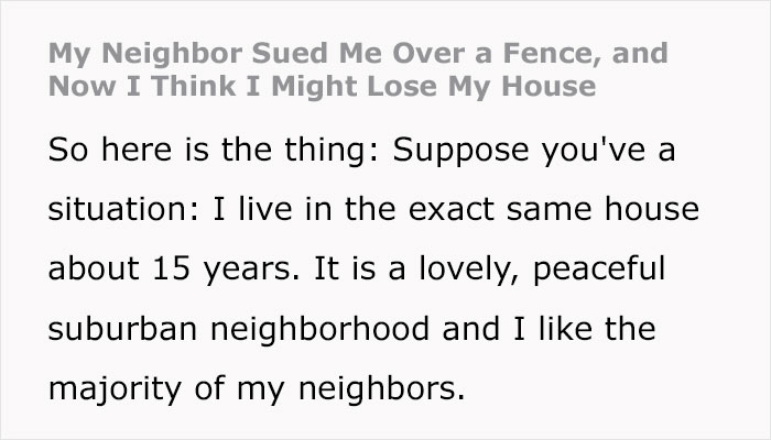 Person Replaces Old Fence After Property Survey, Faces Unexpected Lawsuit From Their Neighbor Person Replaces Old Fence After Property Survey, Faces Unexpected Lawsuit From Their Neighbor