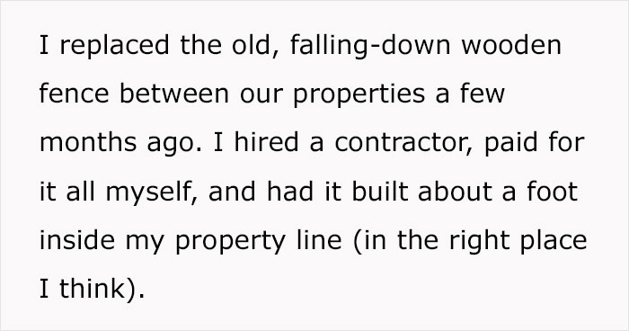 Person Replaces Old Fence After Property Survey, Faces Unexpected Lawsuit From Their Neighbor Person Replaces Old Fence After Property Survey, Faces Unexpected Lawsuit From Their Neighbor