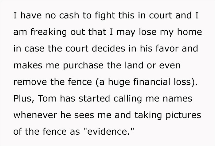 Person Replaces Old Fence After Property Survey, Faces Unexpected Lawsuit From Their Neighbor Person Replaces Old Fence After Property Survey, Faces Unexpected Lawsuit From Their Neighbor