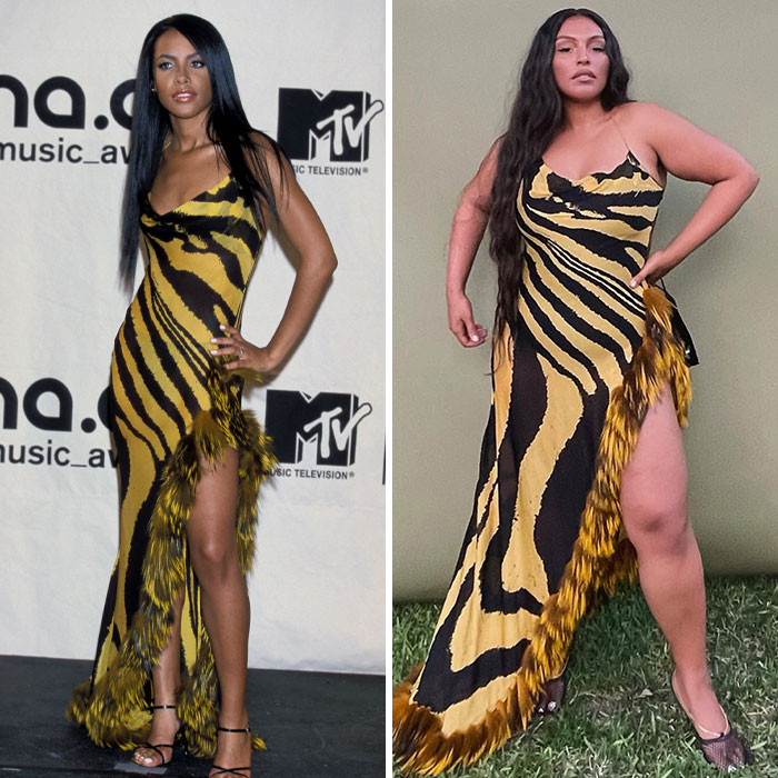 Paloma Elsesser's Recreation Of Aaliyah's Look 