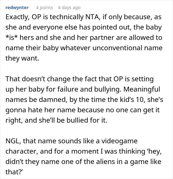 Mom Gets A Reality Check About Her &ldquo;Unique&rdquo; Baby Name After Aunt Bursts Out Laughing