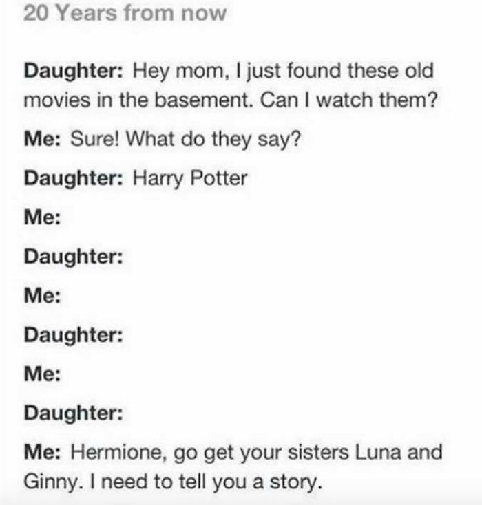 Funny Harry Potter meme about discovering old movies in the future.