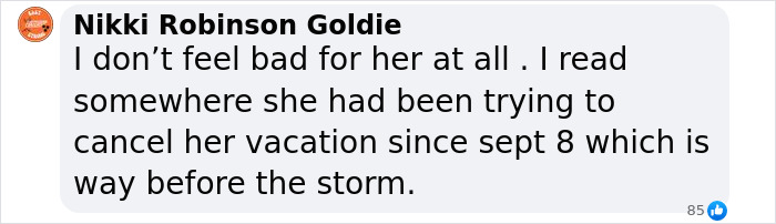 Woman Gets Reality Check After Complaining About Vacation Following Hurricane Helene