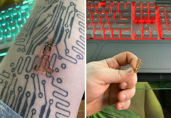 My Scab From An Oil Burn Took Part Of My Tattoo Along With It