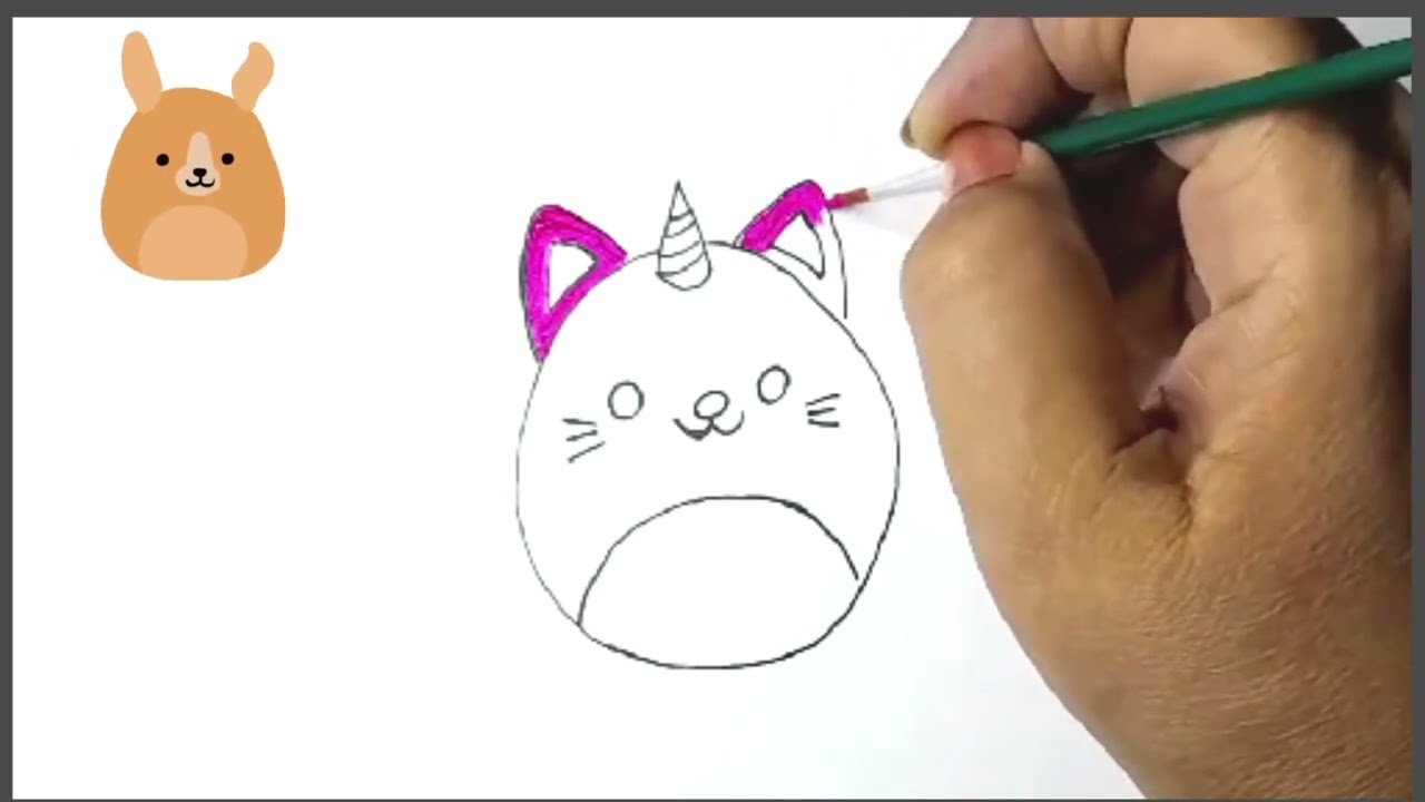 How To Draw A Squishmallow | Draw A Cute Cat Easy