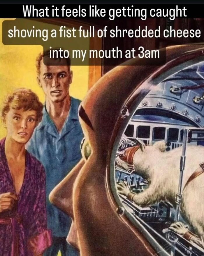 Vintage illustration of shocked couple and a large rat in a cage, illustrating sadistic memes that make followers smirk on Instagram.