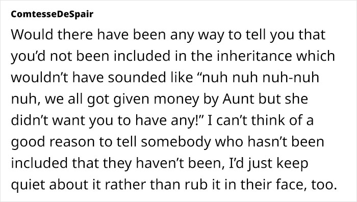 Mom And Brother Leave Woman Out Of Secret Family Inheritance, She&rsquo;s Gobsmacked