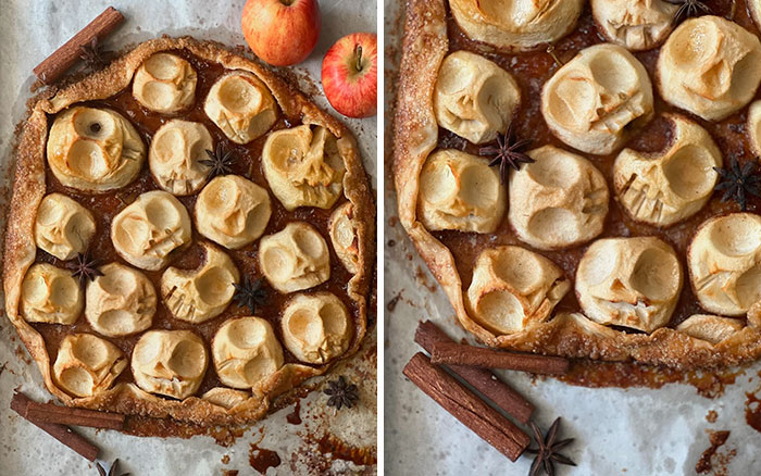 My Original Apple Skull Galette, Probably My Favorite Halloween Treat Ever. Super Creepy And Delicious