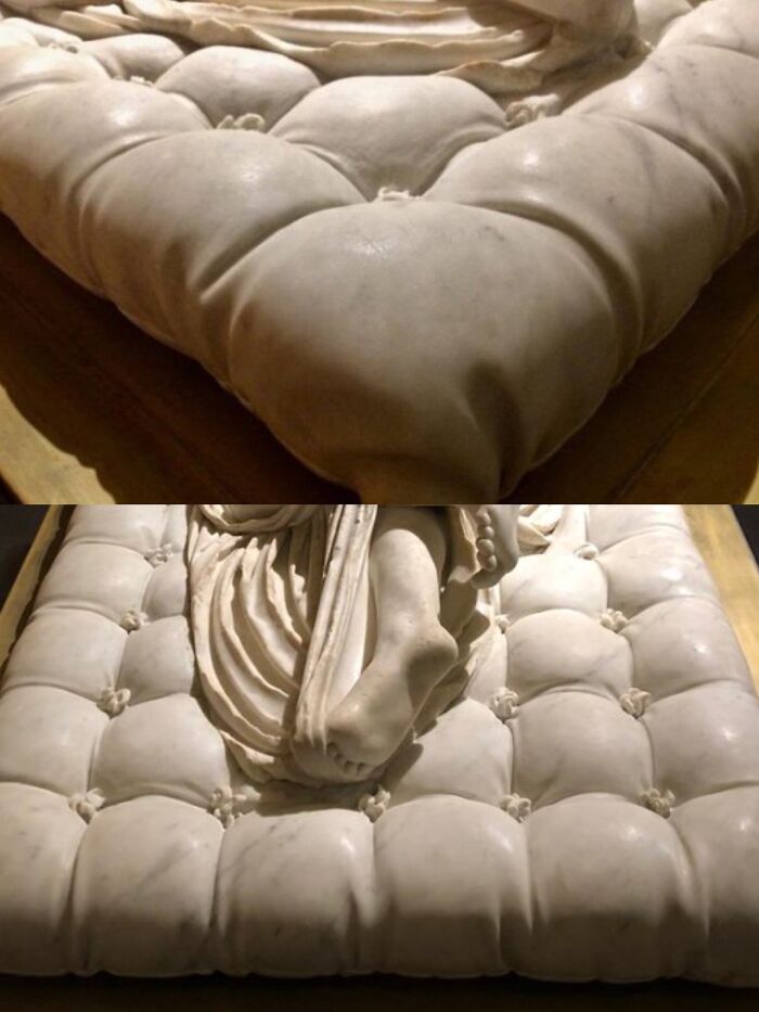 This Is Not A Real Mattress. This Is A Marble Mattress Sculpted By Gian Lorenzo Bernini For The "Sleeping Hermaphroditus"