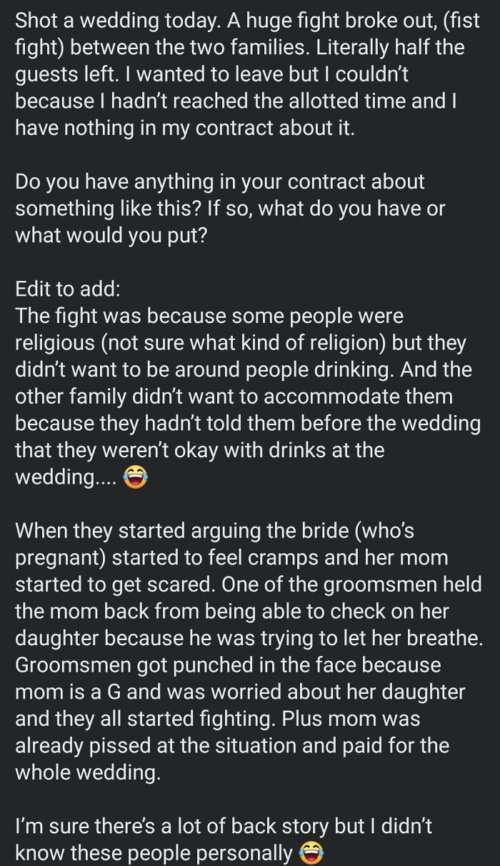 Poor Photographer. That Said I'd Be Interested To See The Pictures That They Had To Capture While This All Went Down