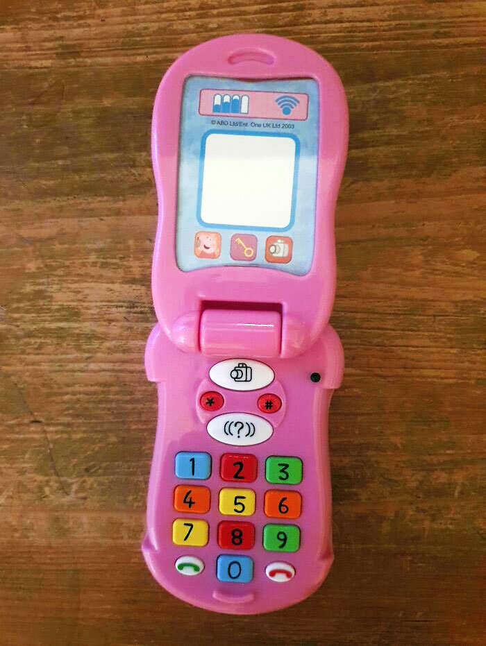 Whoever Thought "Let's Make A Peppa Pig Toy Phone With No Off Switch"... It Malfunctions And Randomly Goes Off All The Time