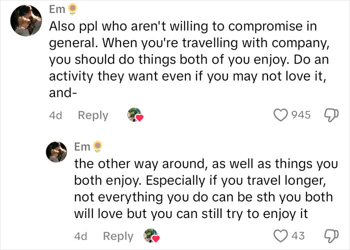 "No Partiers, No Fussy Eaters": Woman's Traveling Partner Red Flags List Goes Viral