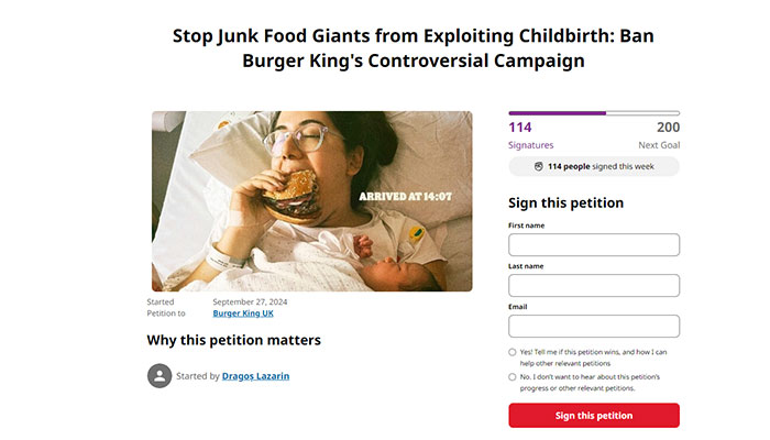 “This Is Disgusting!”: Burger King Ad Sparks Debate Over Mothers Eating Burgers After Childbirth “This Is Disgusting!”: Burger King Ad Sparks Debate Over Mothers Eating Burgers After Childbirth