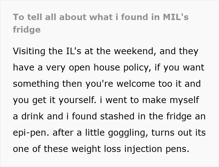 Lady Finds Epi-Pen In MIL’s Fridge, Assumes It’s Hers And Wants To Call Her Out In Front Of Fam Lady Finds Epi-Pen In MIL’s Fridge, Assumes It’s Hers And Wants To Call Her Out In Front Of Fam