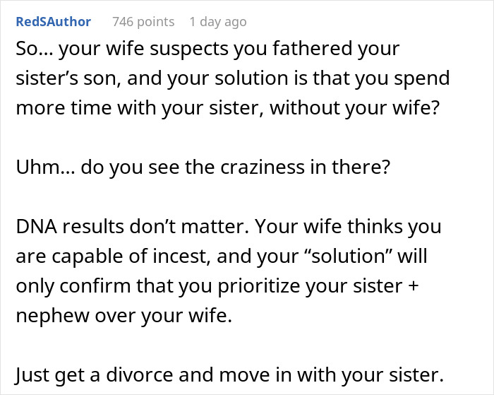 Man Loses It When Wife Asks Him To Do A Paternity Test For His Sister’s Kid, Regrets His Reaction Man Loses It When Wife Asks Him To Do A Paternity Test For His Sister’s Kid, Regrets His Reaction