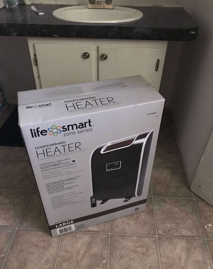 When You Ask Your Husband To Put A Heater In The Bathroom And He Does