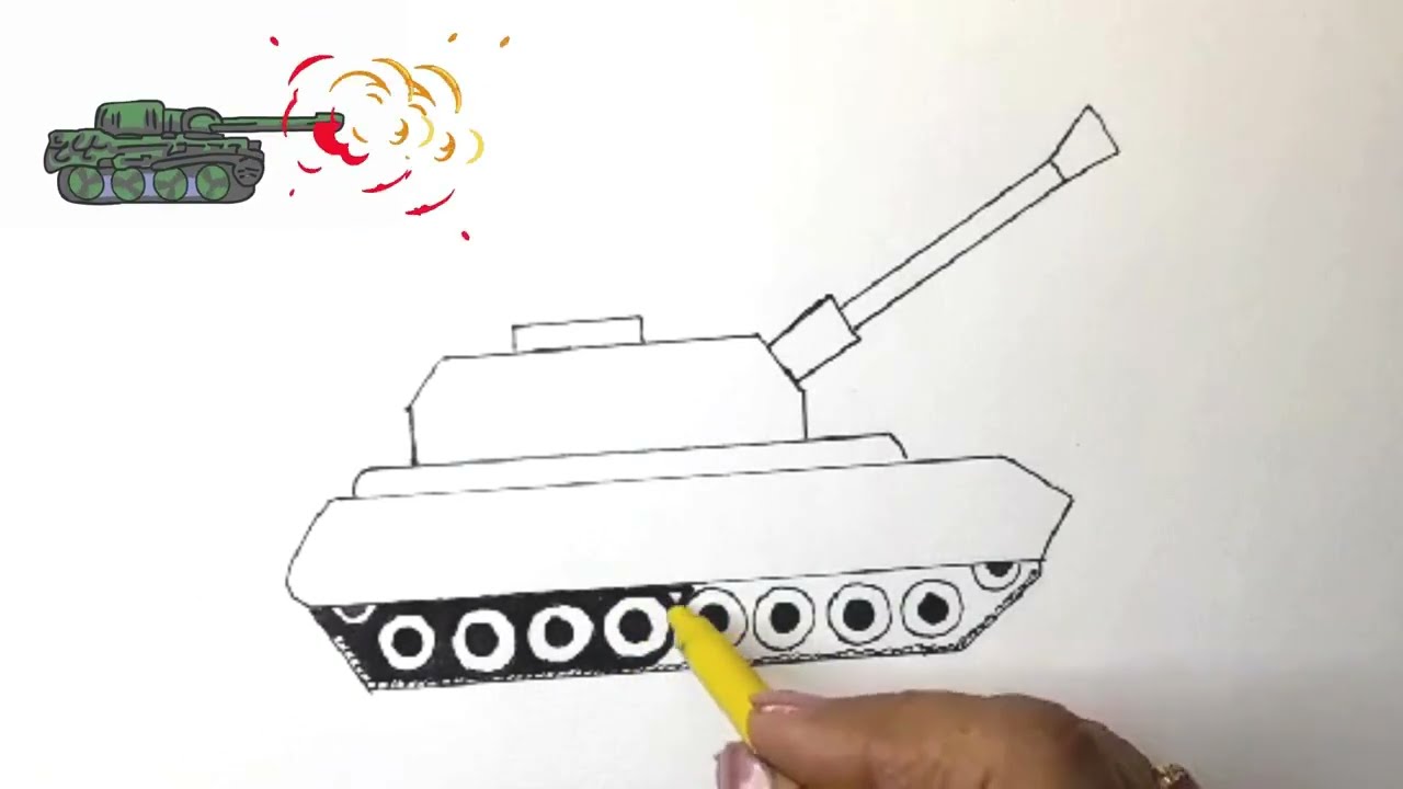 How To Draw A Tank Step-By-Step | Easy Army Tank Drawing For Kids